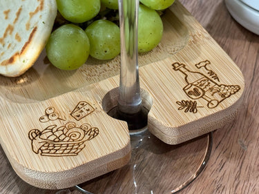 Single Snack Board with Wine Holder